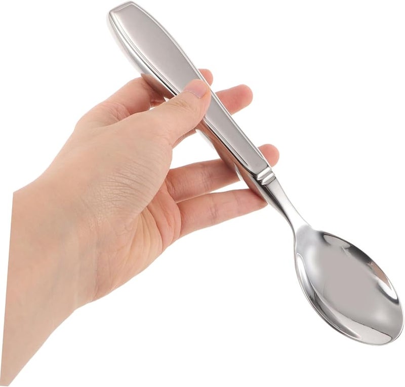 أدوات طعام معدنية ملائمة مصنوعة من الفولاذ المقاوم للصدأ والمُوزونة لرعاية المسنين وذوي الإعاقة في المنزل - Image 4